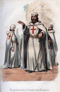 Retrato de Jacques de Molay (1243-1314), Gran Maestre de los Caballeros Templarios. Grabado de 1842 en “Histoire des papes” de Maurice Lachatre. Colección privada