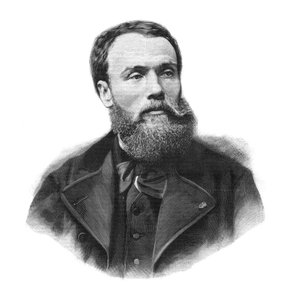 Retrato de Jean-Paul Laurens (1838-1921) pintor y escultor francés - Grabado de 1891