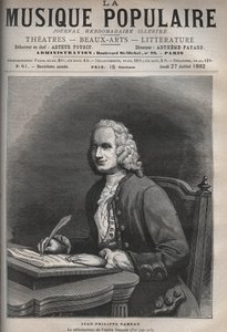 Retrato de Jean Philippe Rameau (1683-1764), compositor francés - grabado en “La música popular” periódico semanal ilustrado - 1882