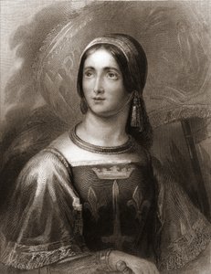 Retrato de Juana de Arco (1412 - 1431) - en "Histoire des Français" de Lavallée, grabado, sd de Unknown artist