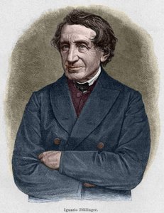 Retrato de Johann Joseph Ignaz von Dollinger (1799 - 1890), sacerdote alemán y profesor de historia eclesiástica. Grabado del siglo XIX de Unknown artist