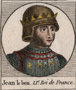 Retrato de Juan II el Bueno (1319-1364), Rey de Francia - grabado de “Instruction sur l