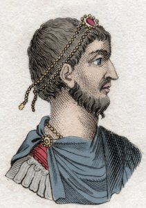 Retrato de Juliano el Apóstata (Flavius Claudius Julianus) (331-363), Emperador Romano. Grabado del siglo XIX.