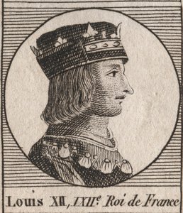 Retrato del Rey Luis XII (1462-1515) - grabado de “Instruction sur l