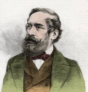 Retrato de Lajos Kossuth (1802-1894), político húngaro - Grabado en "Le Monde Illustré"