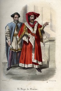 Retrato de Leonardo Loredan (Loredano) (1436-1521), dogo de la República de Venecia. Grabado de 1842 en "Historia de los papas" de Maurice Lachatre. Colección privada.