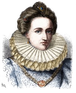 Retrato de Leonora Dori (o Dosi) llamada Galigai, mariscala de Ancre (1568-1617). Lleva un collar de fresa - en 