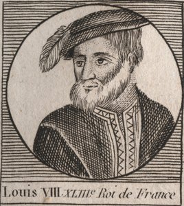 Retrato de Luis VIII (1187-1226) llamado el León, rey de Francia - grabado de “Instruction sur l
