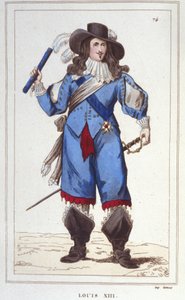Retrato de Luis XIII (1601 - 1643), Rey de Francia. Grabado de 1830