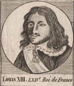 Retrato de Luis XIII el Justo (1601-1643) Rey de Francia - grabado de “Instruction sur l