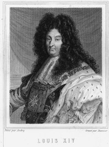Retrato de Luis XIV (1638 - 1715), Rey de Francia - en “Histoire des Français” de Lavallée, grabado, sd. de Unknown artist