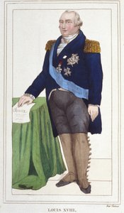 Retrato de Luis XVIII (1755 - 1824), Rey de Francia (grabado de 1830) de Unknown artist