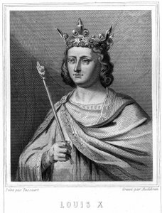 Retrato de Luis X el Obstinado (1289 - 1316), Rey de Francia - en “Histoire des Français” de Lavallée, grabado, sd. de Unknown artist
