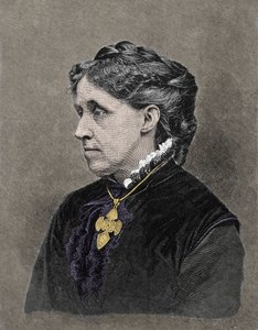 Retrato de Louisa May Alcott (1832-1888), novelista estadounidense. Grabado en color del siglo XIX de Unknown artist