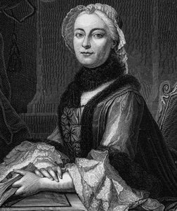 Retrato de Madame Geoffrin, nacida Marie Therese (Marie-Therese) Rodet (1699-1777) - Grabado de 1862 en 