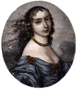 Retrato de Marguerite Hessein, Madame de la Sabliere (1636-1693) Salonniere francesa. Grabado del siglo XIX.