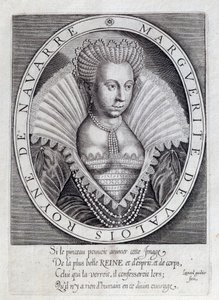 Retrato de Margarita de Valois (1553 - 1615) conocida como Reina Margot. Grabado del siglo XVI. Pau, Museo del Castillo de Unknown artist