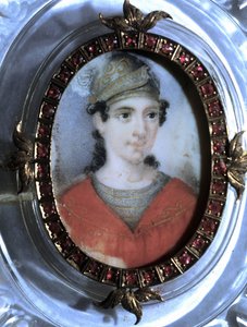 Retrato de Maria Garcia llamada la Malibran (1808-1836) cantante. Miniatura anónima del siglo XIX. de Unknown artist