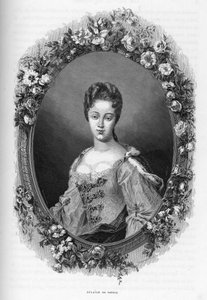 Retrato de María Adelaida de Saboya (1685-1712) - grabado de 1862 en 