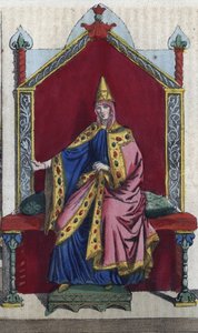Retrato de Matilde de Toscana también conocida como Matilde de Canossa (1046 - 1115) noble italiana - grabado de “Usi e Costumi di Tutti i Popoli dell
