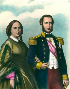 Retrato de Maximiliano I (1832-1867) Emperador de México y su esposa Carlota de Bélgica (1840-1927) de Unknown artist