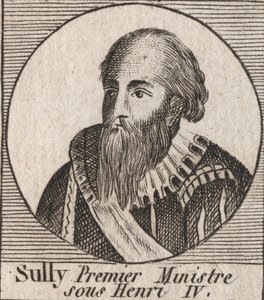 Retrato de Maximiliano de Béthune (1559-1641), Duque de Sully, Ministro de Enrique IV - Maximiliano de Béthune, primer duque de Sully, fiel mano derecha que asistió al rey Enrique IV de Francia - grabado de Instruction sur l
