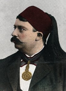 Retrato de Naceur Bey (Mohamed el-Naceur Bey) (1855-1922) bey de Túnez (Muhammad V an-Nasir Husainid Bey de Túnez) Cromolitografía de principios del siglo XX