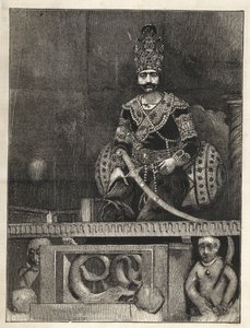 Retrato de Nasser Ed Din (1831-1896), Shah de Persia (Irán). También llamado Nasseredin Shah, Nasserer-al-Din Shah Qajar, Nasser al-Din Shah Qajar, Nassiruddin Shah - 1873 de Unknown artist