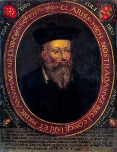 Retrato de Nostradamus, Michel de Notre Dame (1503 - 1566) astrólogo y médico francés. Grabado en cobre