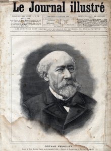 Retrato de Octave Feuillet (1821-1890), novelista, dramaturgo y académico francés - Grabado en 