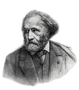 Retrato de Paul Chenavard (1807-1895), pintor francés - grabado de 1895