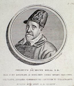 Retrato de Philippe de Monte (grabado) de Unknown artist