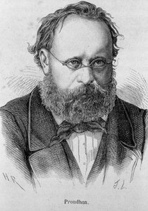Retrato de Pierre Joseph Proudhon (1809 - 1865) socialista francés - en "L
