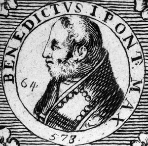 Retrato del Papa Benedicto I. Grabado del siglo XIX