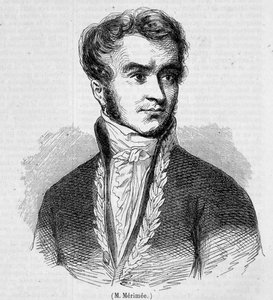 Retrato de Prosper Mérimée. Grabado del siglo XIX de Unknown artist