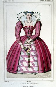 Retrato de la Reina Luisa de Lorena (1553 - 1601), esposa de Enrique III. Grabado de 1830. de Unknown artist