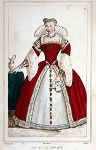 Retrato de la Reina Luisa de Lorena (1553 - 1601), esposa de Enrique III. Grabado de 1830. de Unknown artist