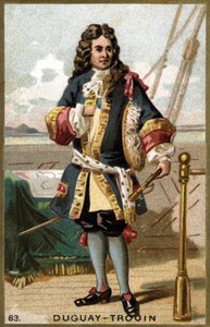 Retrato de René Duguay Trouin (René Trouin du Gué dit) (1673-1736), marinero francés. Cromolitografía del siglo XIX de Unknown artist