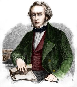 Retrato de Richard Cobden. Economista y político británico (1804 -1865). Grabado de 1866.