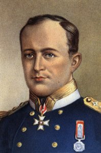Retrato de Robert Falcon Scott, capitán de la Armada y explorador antártico británico - Siglo XX (cromo) de Unknown Artist