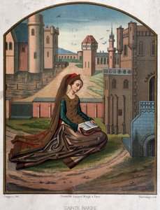 Retrato de San Barba - de un documento del siglo XV