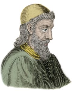 Retrato de San Beda el Venerable (Beda Venerabilis) (672-735) Monje y Doctor de la Iglesia - Grabado de Unknown artist