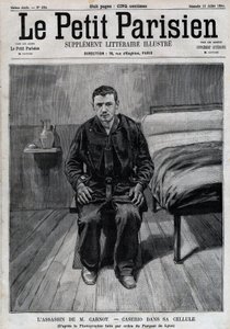 Retrato de Sante Caserio (1873-1894) anarquista italiano, asesino de Sadi Carnot, en prisión. Grabado en 