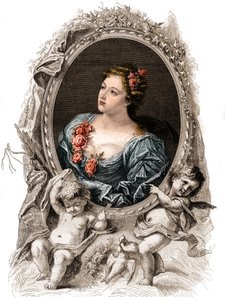 Retrato de Teófano o Teofanía (Theophanu o Theophania) Emperatriz Bizantina del siglo X. Grabado del siglo XIX de Unknown artist