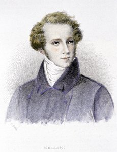 Retrato de Vincenzo Bellini, compositor italiano (1801-1835) - grabado