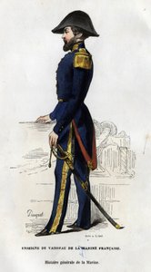 Retrato de un signo de barco de la marina francesa. en “Histoire générale de la marine” por Van Tenac de Unknown artist