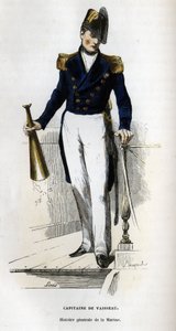 Retrato de un capitán de barco. en “Histoire générale de la marine” por Van Tenac de Unknown artist