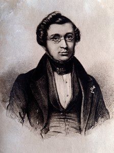 Retrato del compositor inglés Adolphe Adam (1803-1856) Grabado. Siglo XIX Bolonia, museo cívico bibliográfico de Unknown artist