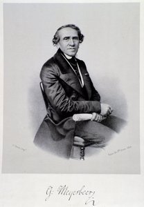 Retrato del compositor de ópera alemán Giacomo Meyerbeer (1791-1864) Grabado. Siglo XIX. Bolonia, museo cívico musical