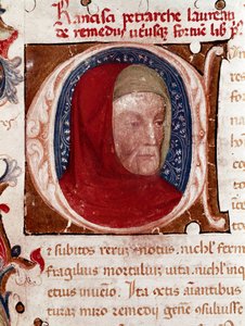 Retrato del poeta italiano Francesco Petrarca (Petrarca) (1304-1374) (detalle)